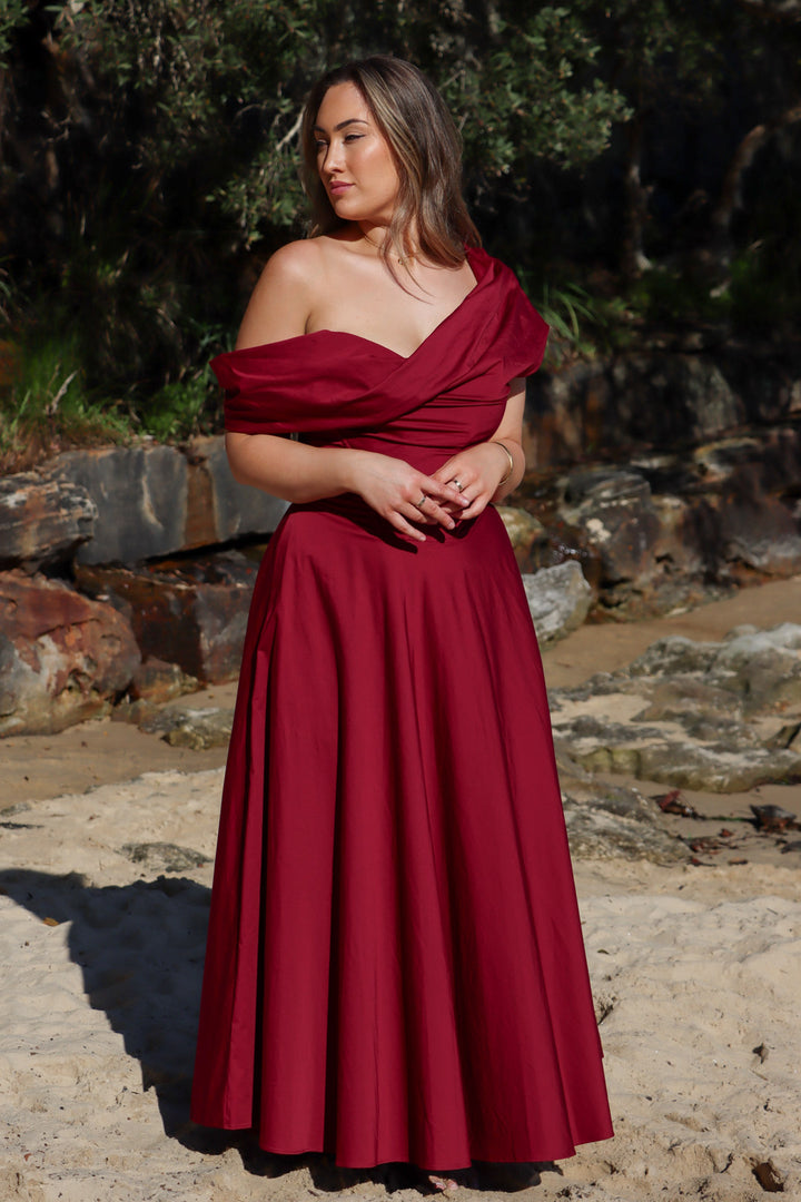 Vivienne Burgundy Dress