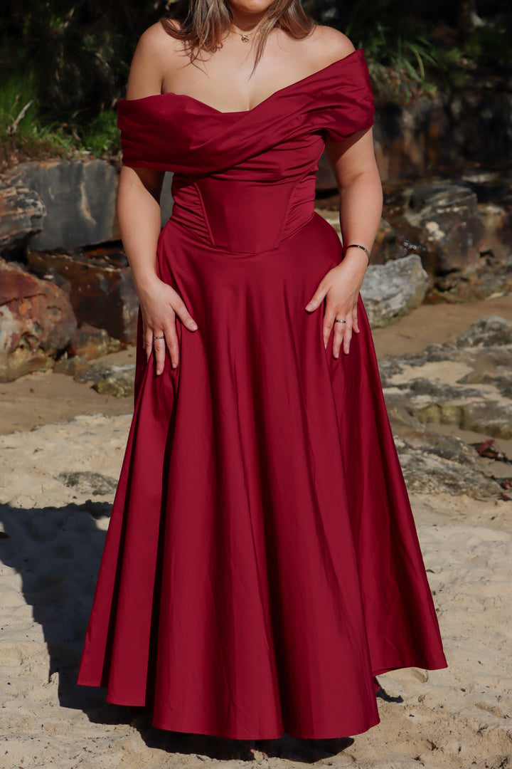 Vivienne Burgundy Dress