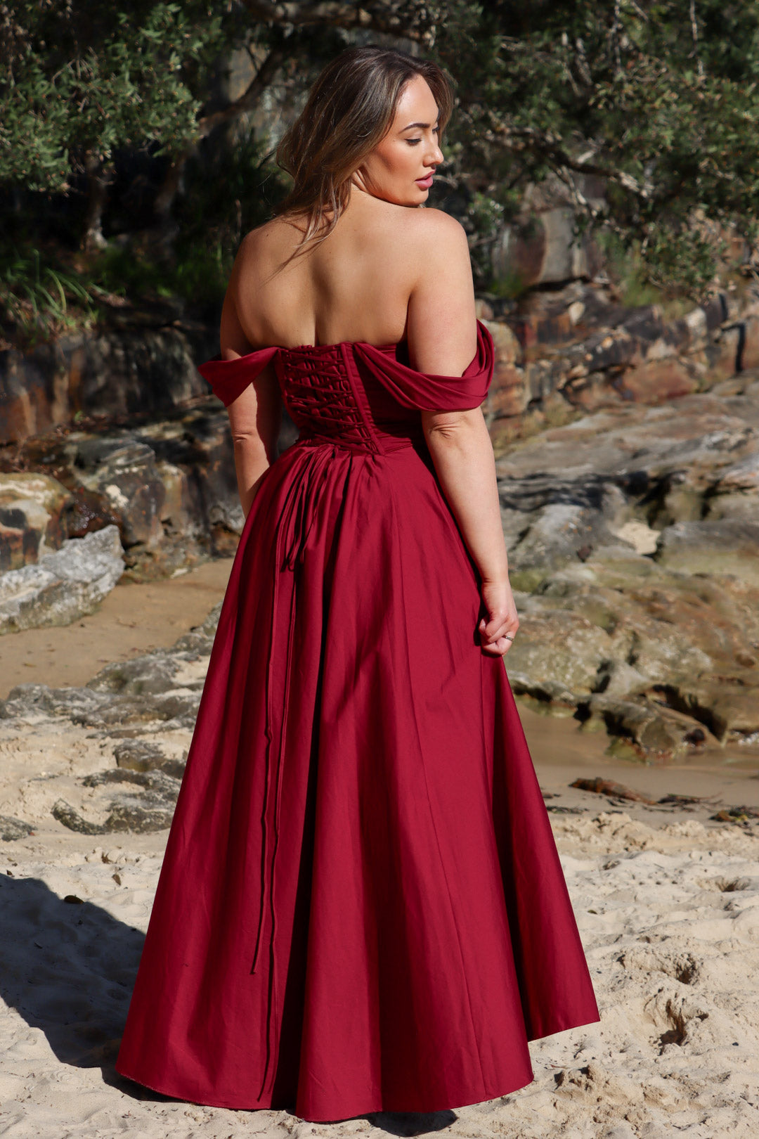 Vivienne Burgundy Dress