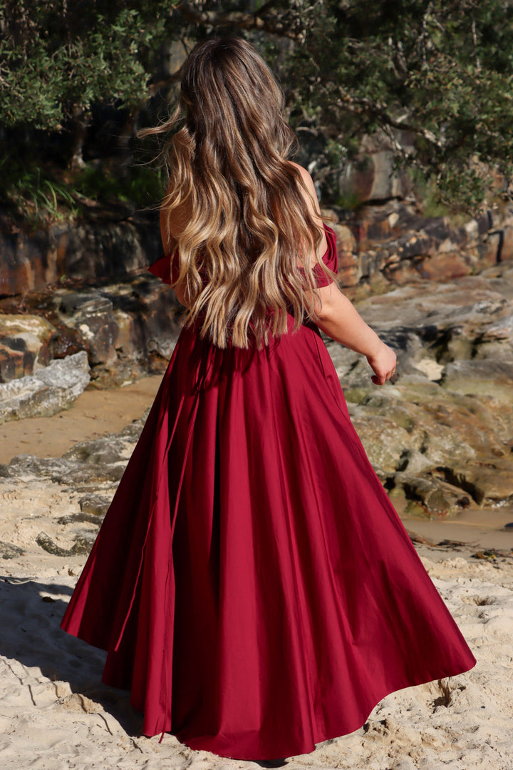 Vivienne Burgundy Dress