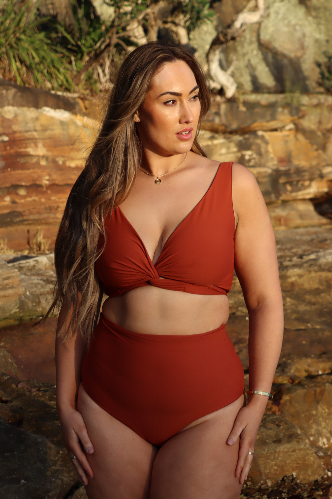 Tamara Reversible Bikini Bottom - Chintz / Burnt Sienna