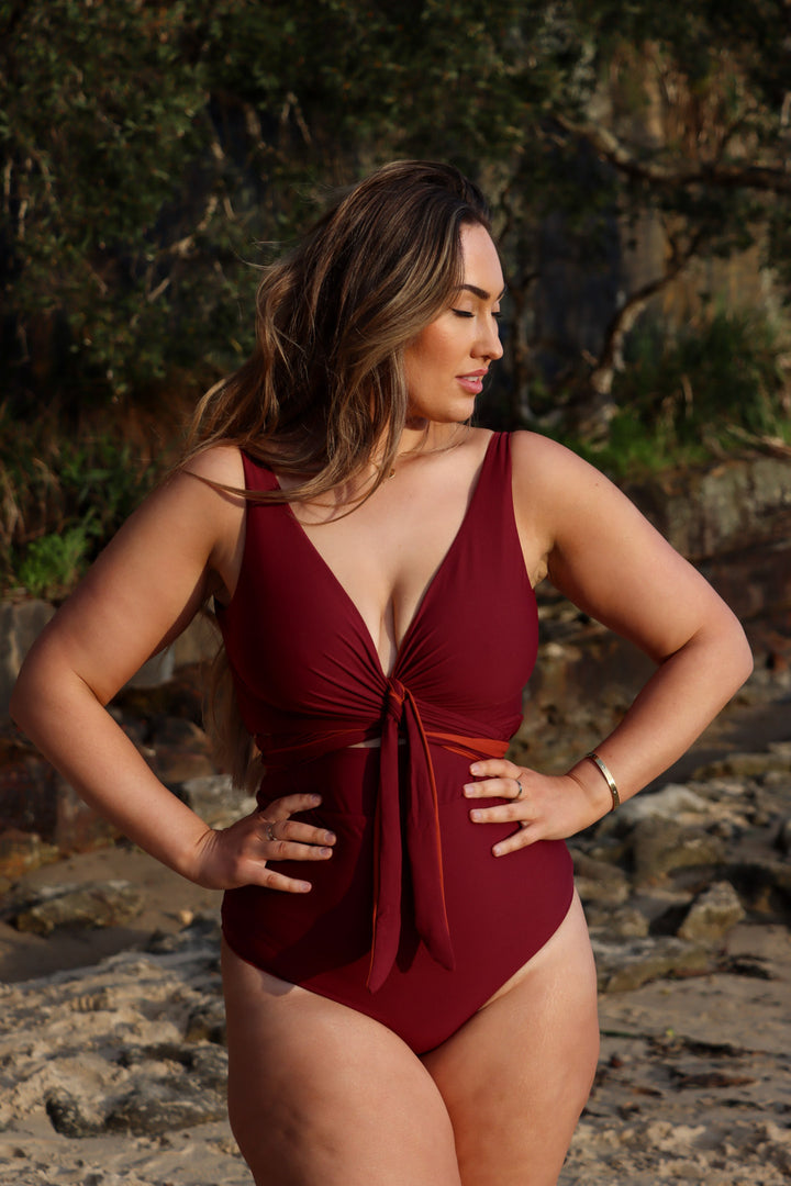 Tamara Reversible Bikini Bottom - Plum / Burnt Sienna