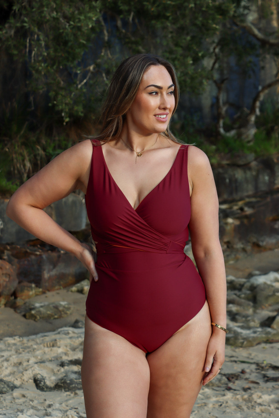 Tamara Reversible Bikini Bottom - Plum / Burnt Sienna