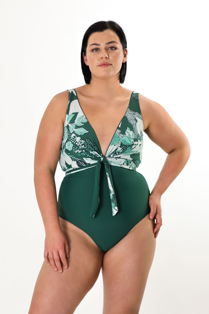 Lola Reversible Bikini Top - Jungle / Forest Green