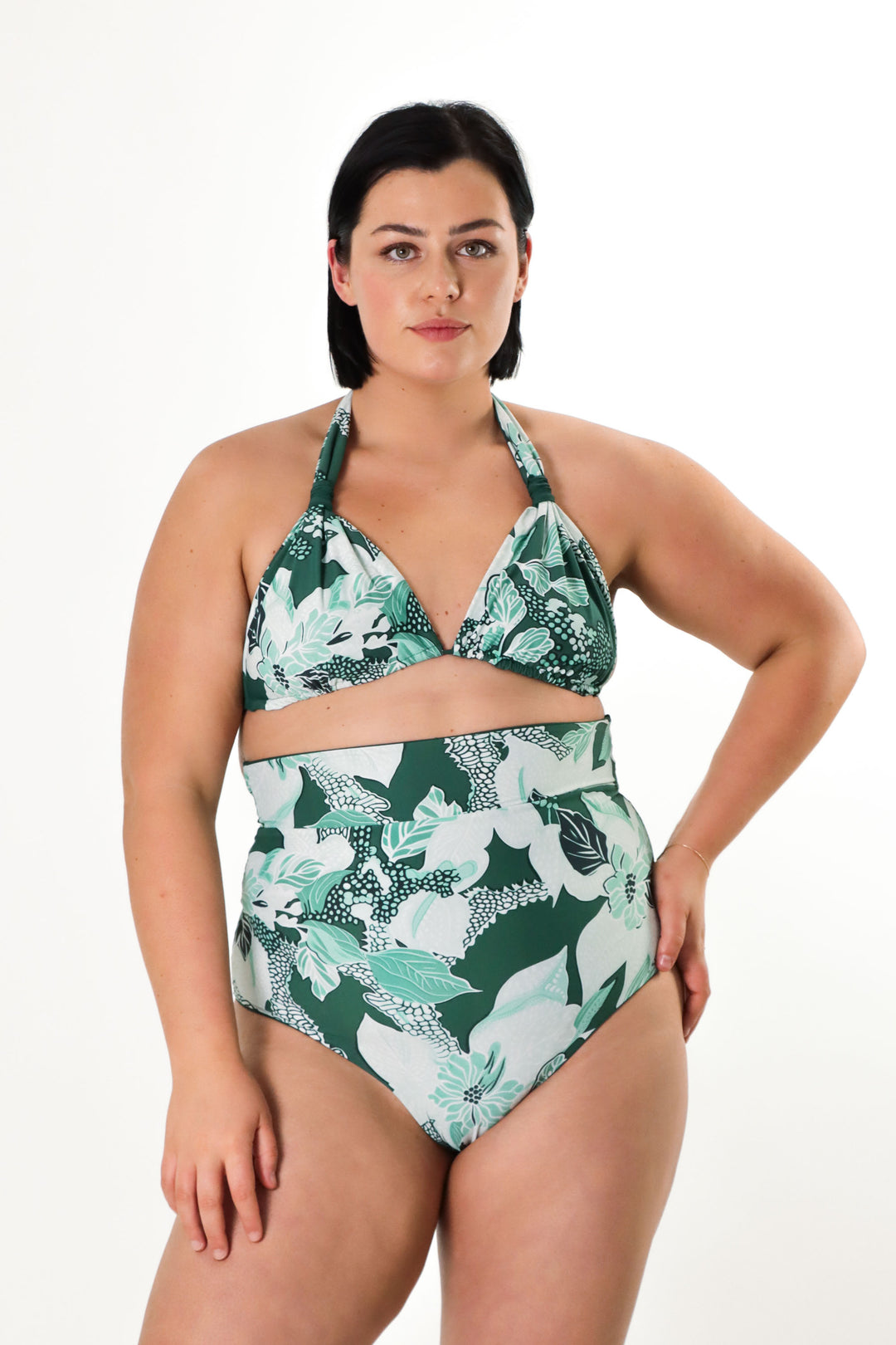 Eva Reversible Bikini Top - Jungle / Forest Green