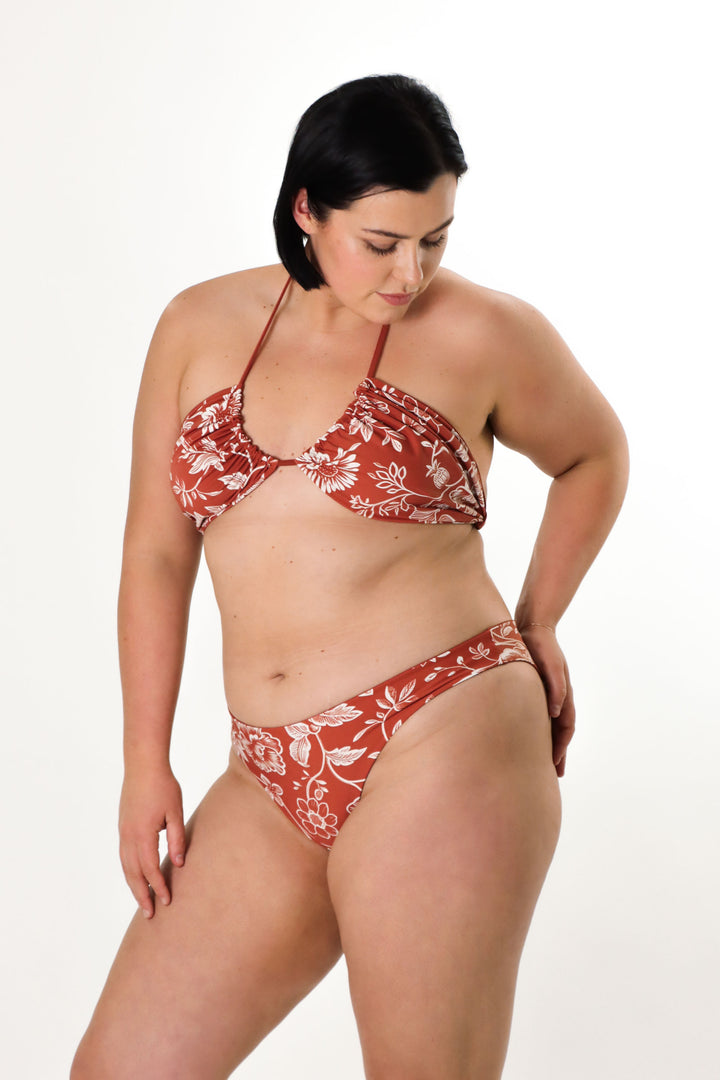 Eva Reversible Bikini Top - Chintz / Burnt Sienna