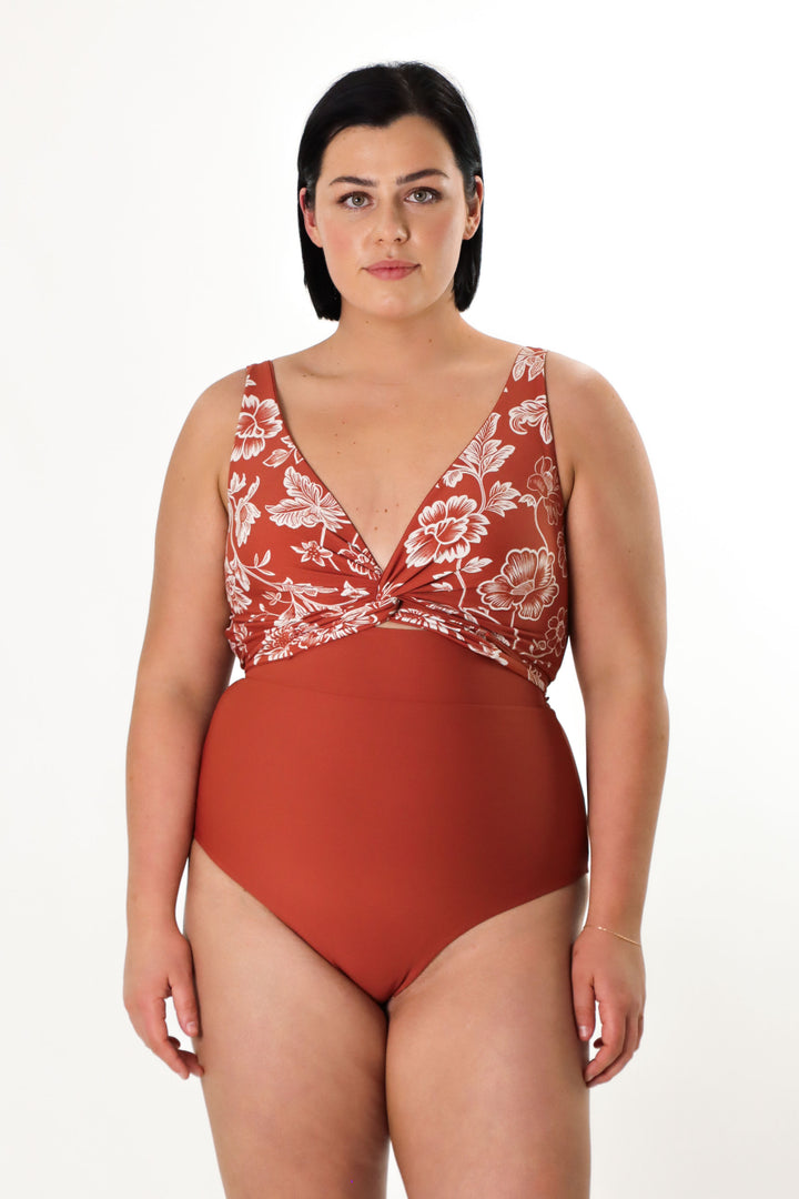 Tamara Reversible Bikini Bottom - Chintz / Burnt Sienna