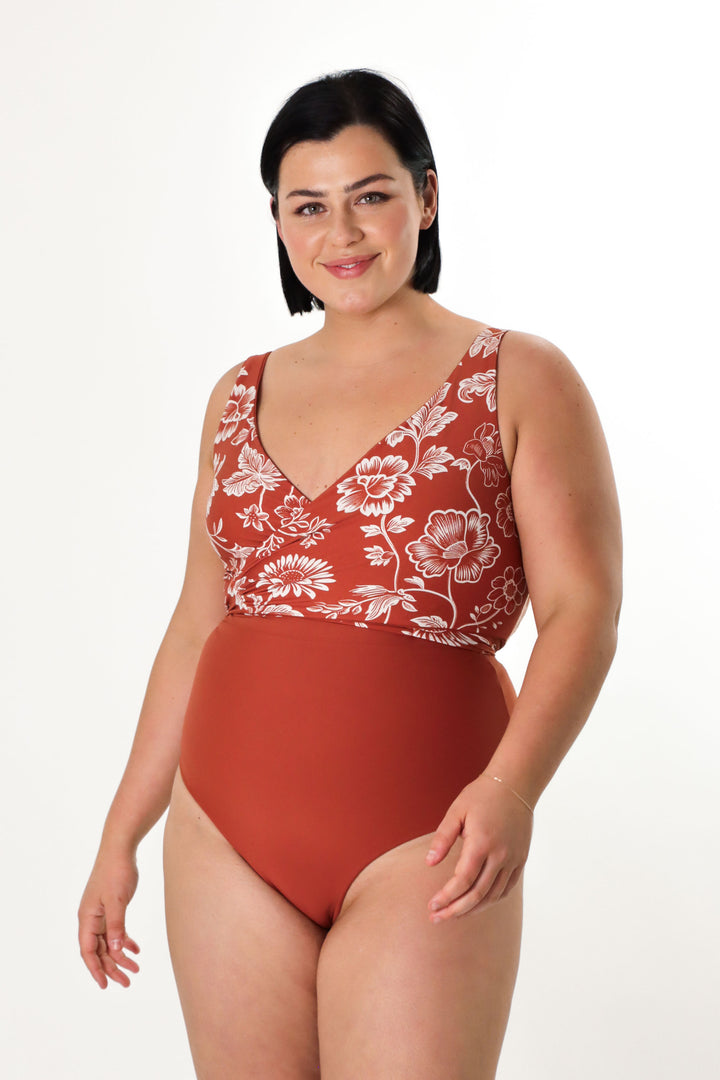 Tamara Reversible Bikini Bottom - Chintz / Burnt Sienna