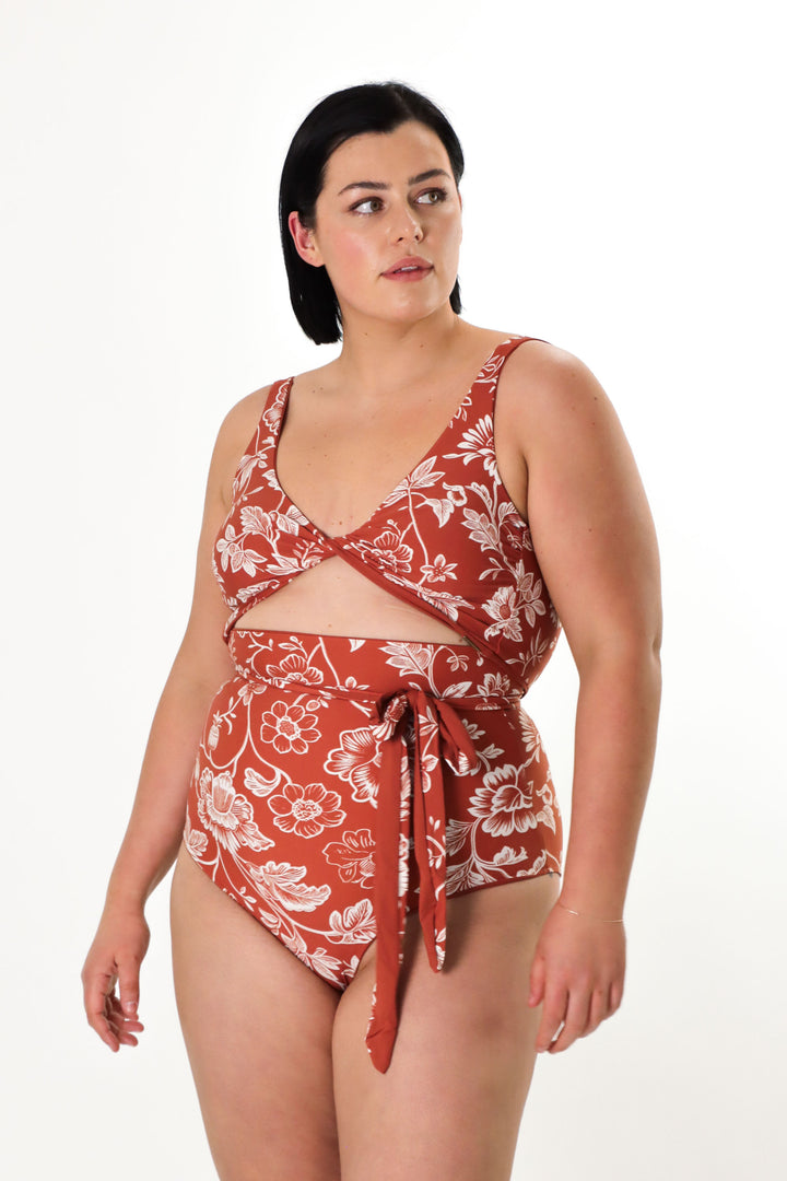 Tamara Reversible Bikini Bottom - Chintz / Burnt Sienna