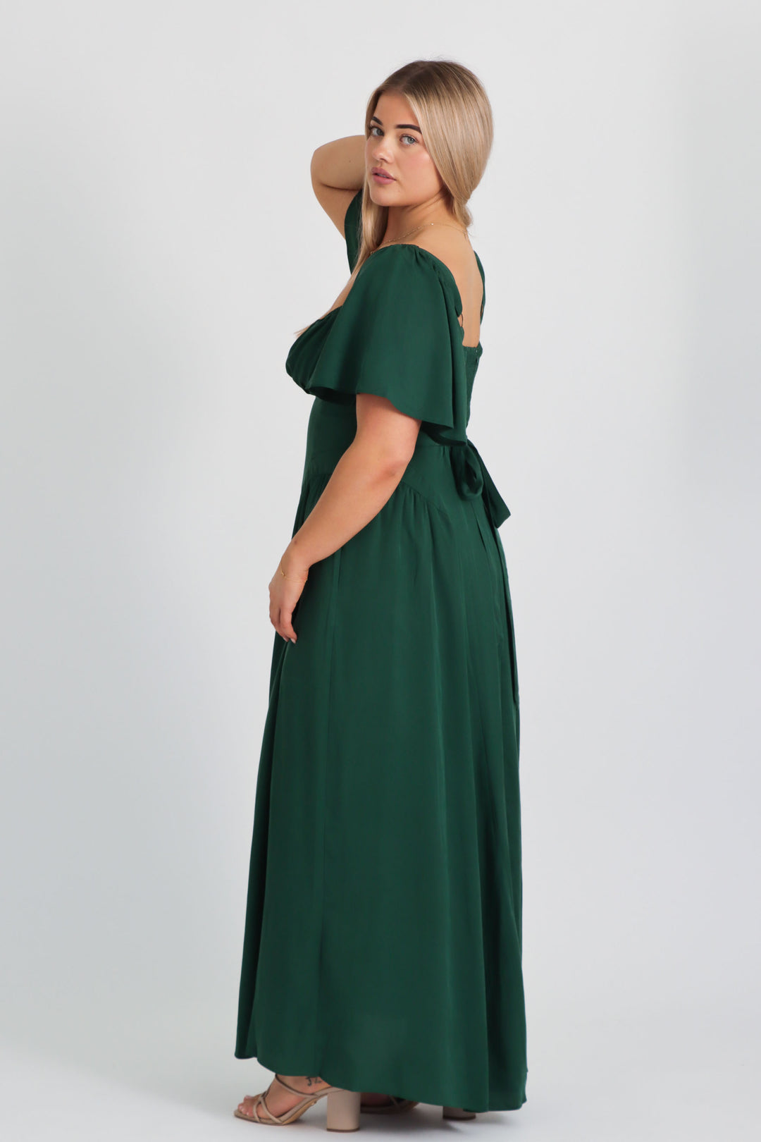 Bridgette Forest Green Dress - Tencel