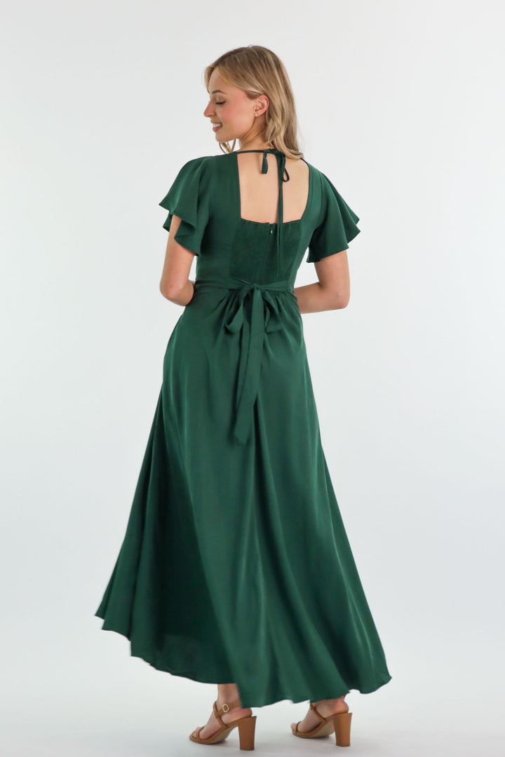 Adele Forest Green Dress - Tencel