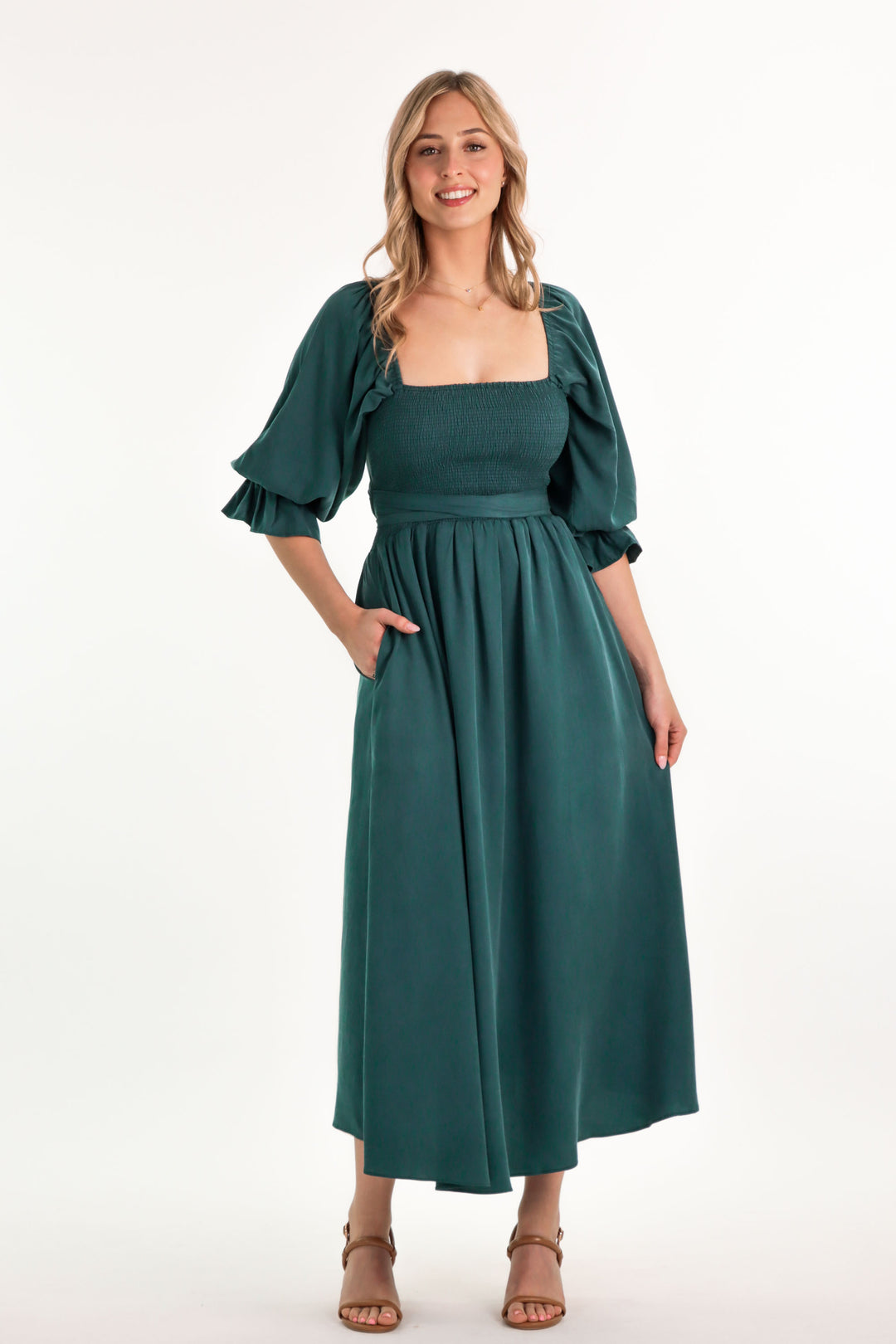 Charlotte Emerald Dress - Tencel