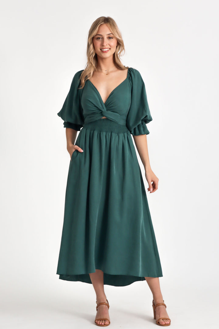 Charlotte Emerald Dress - Tencel