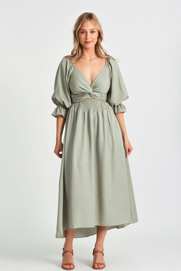 Charlotte Sage Green Dress - Tencel