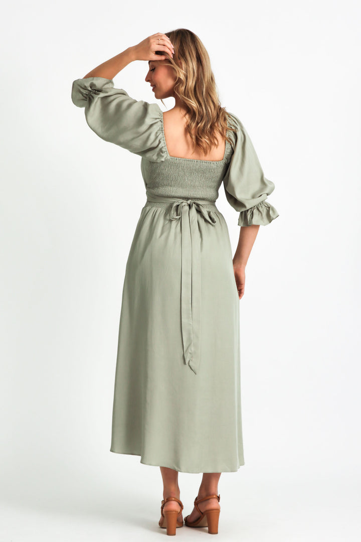 Charlotte Sage Green Dress - Tencel