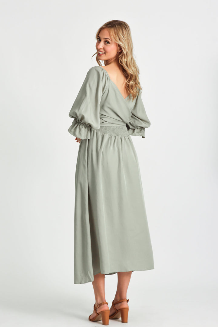 Charlotte Sage Green Dress - Tencel