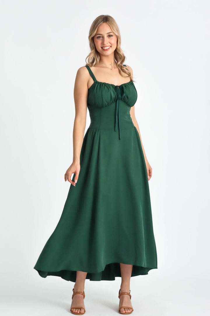 Delilah Forest Green Dress - Tencel