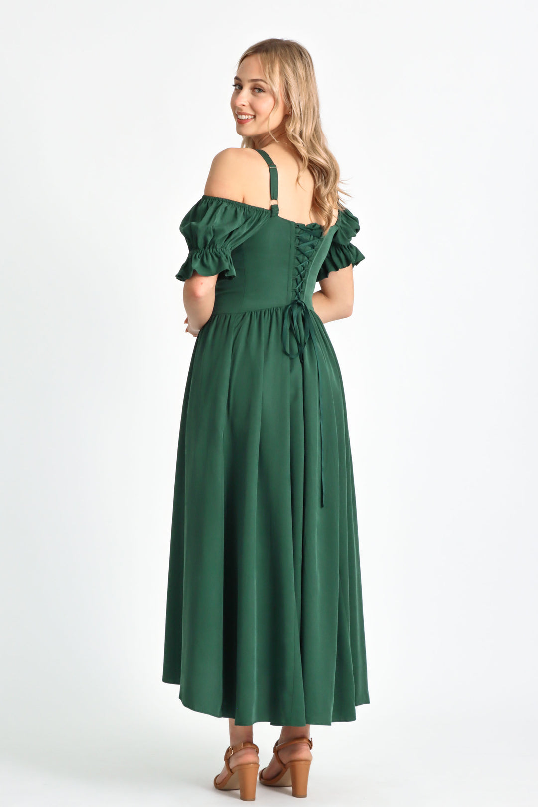 Delilah Forest Green Dress - Tencel