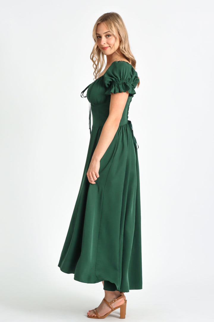 Delilah Forest Green Dress - Tencel