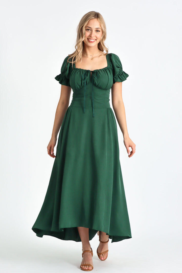 Delilah Forest Green Dress - Tencel