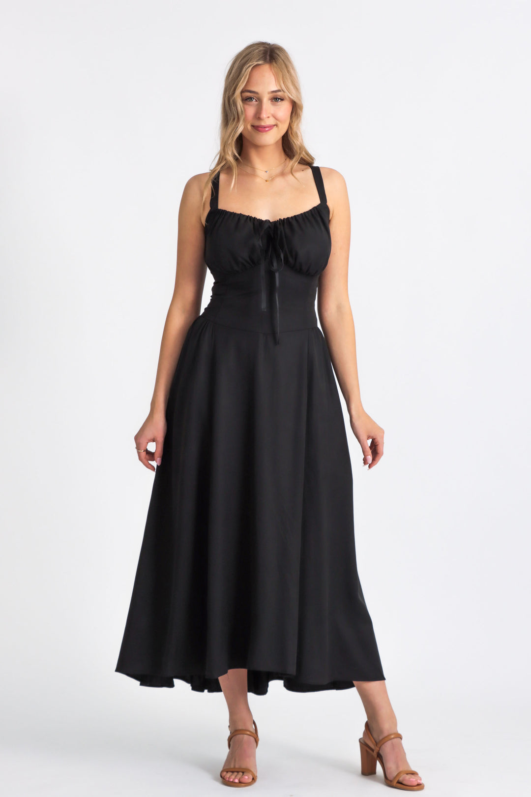 Delilah Charcoal Black Dress - Tencel