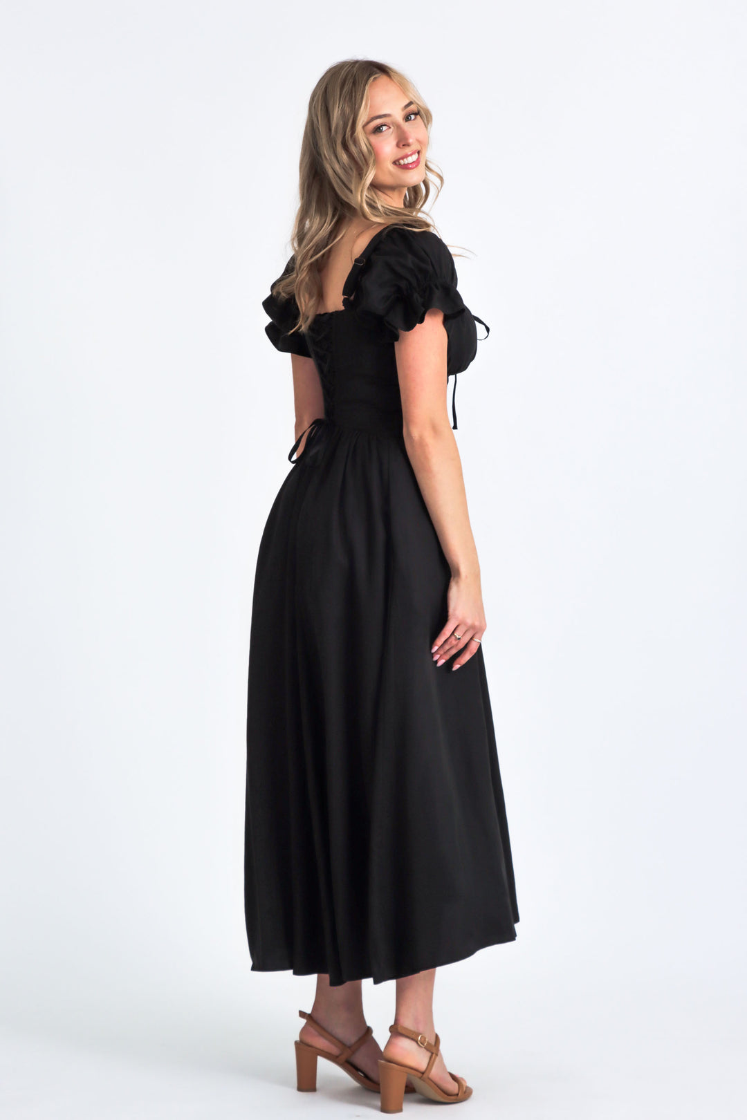 Delilah Charcoal Black Dress - Tencel