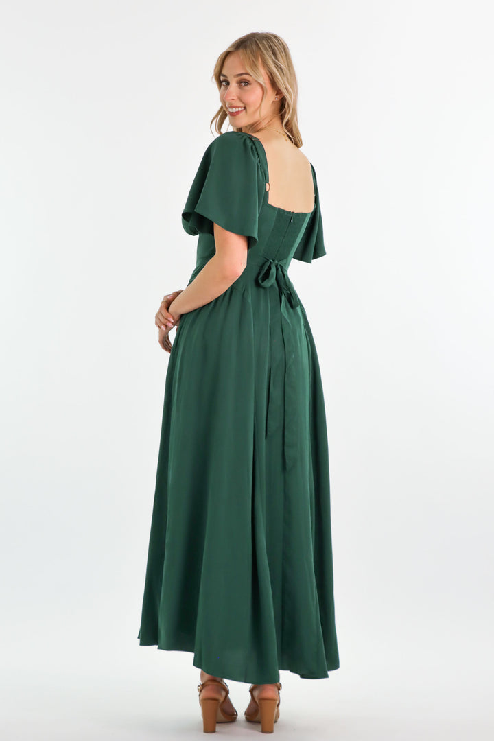 Bridgette Forest Green Dress - Tencel