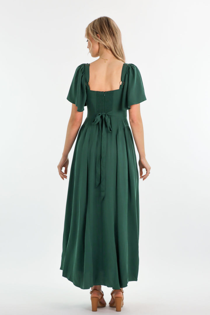 Bridgette Forest Green Dress - Tencel