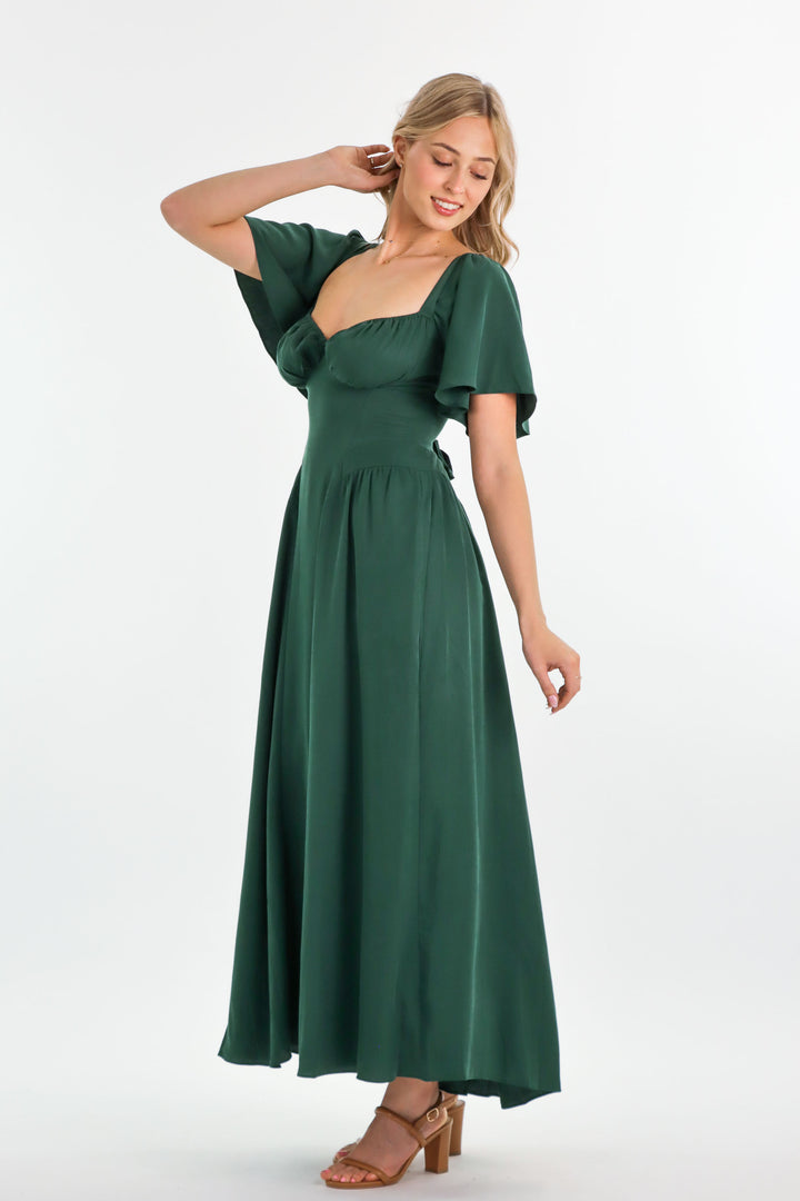 Bridgette Forest Green Dress - Tencel