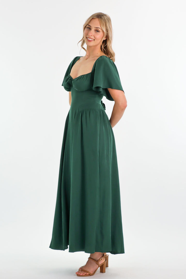 Bridgette Forest Green Dress - Tencel