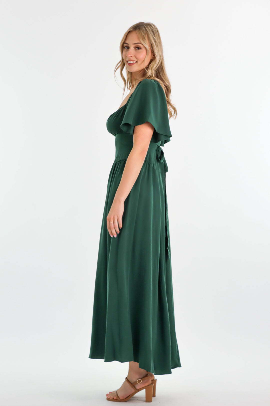 Bridgette Forest Green Dress - Tencel