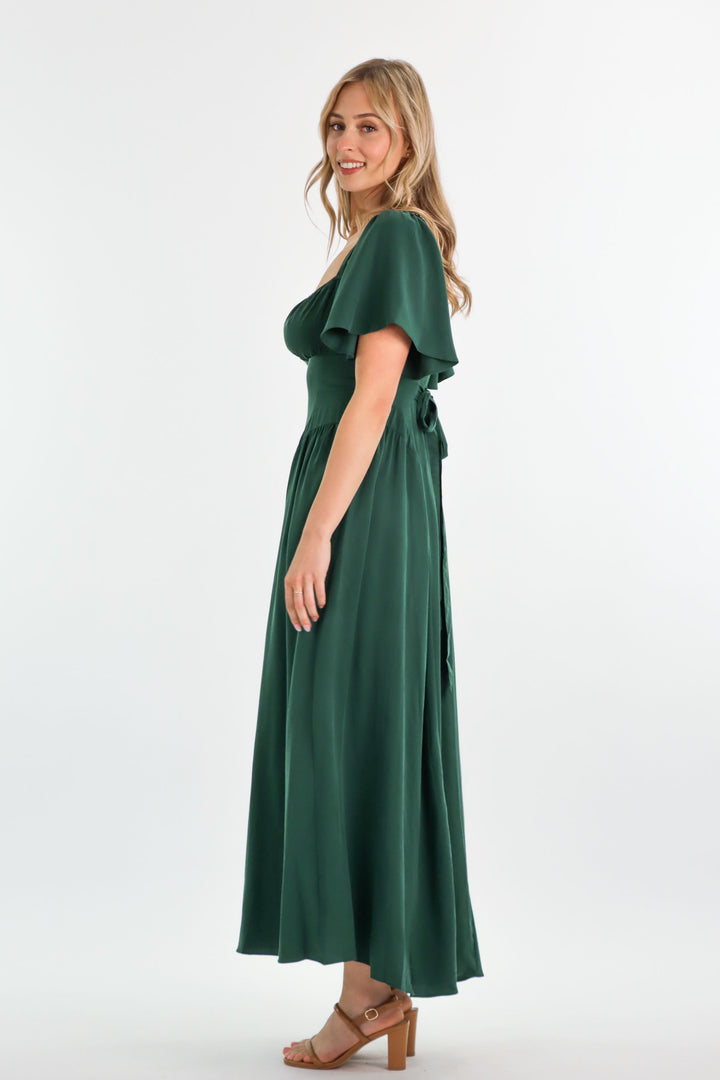 Bridgette Forest Green Dress - Tencel