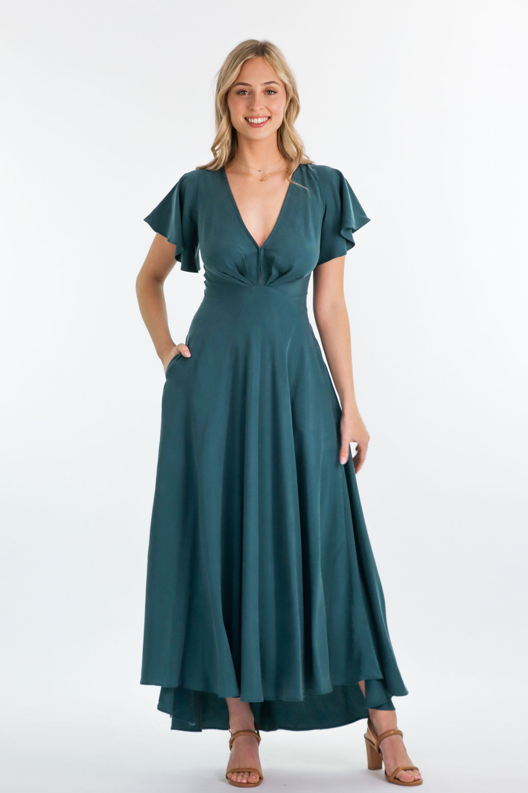 Adele Emerald Dress - Tencel