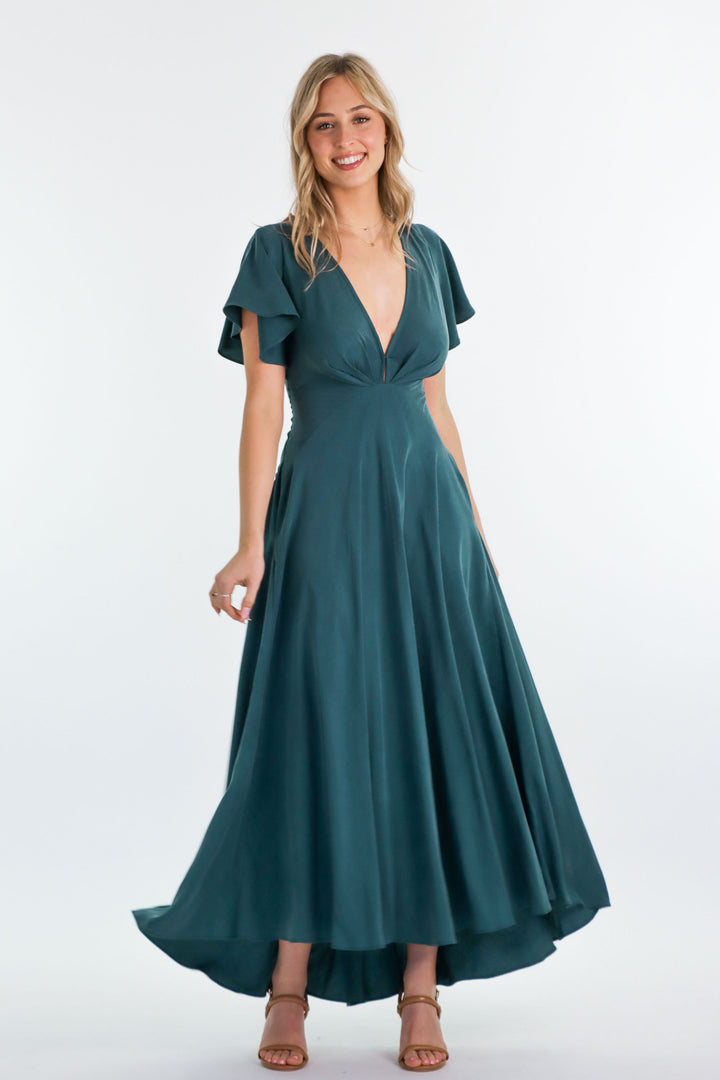 Adele Emerald Dress - Tencel