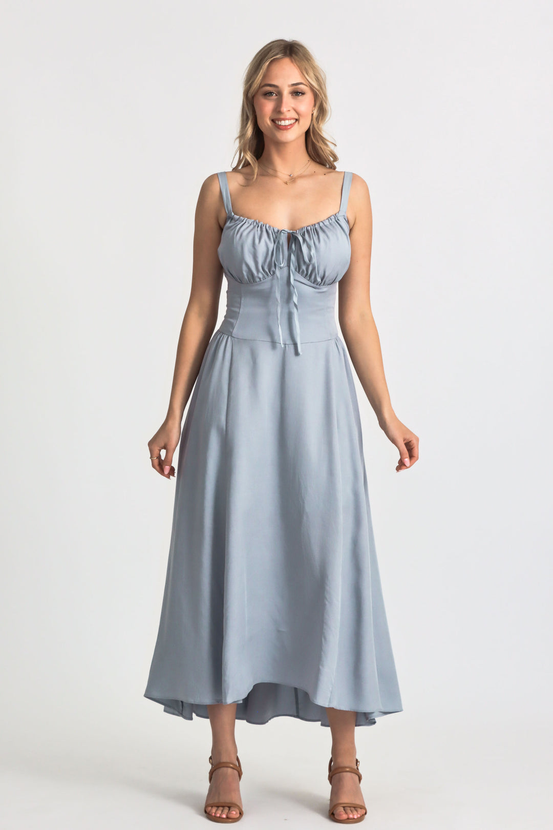 Delilah Soft Blue Dress - Tencel