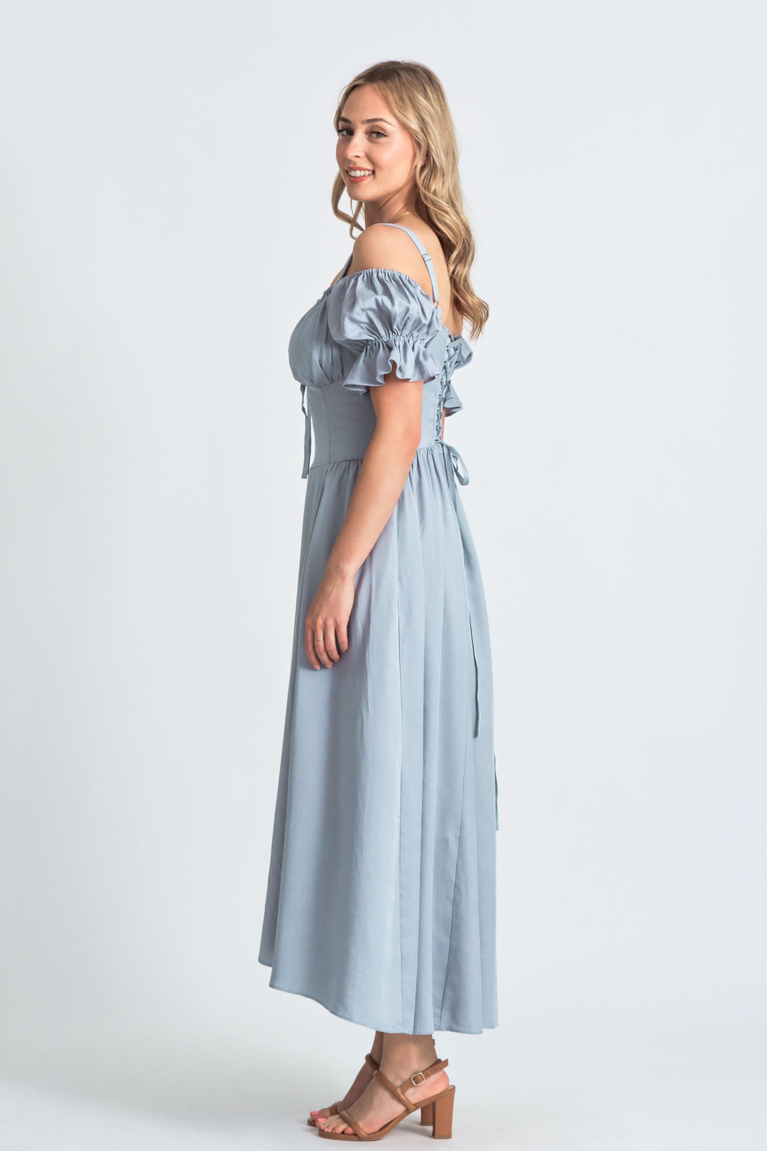 Delilah Soft Blue Dress - Tencel