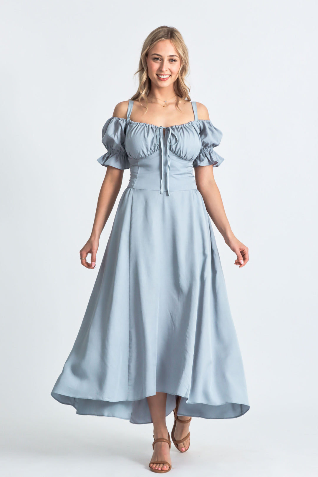 Delilah Soft Blue Dress - Tencel