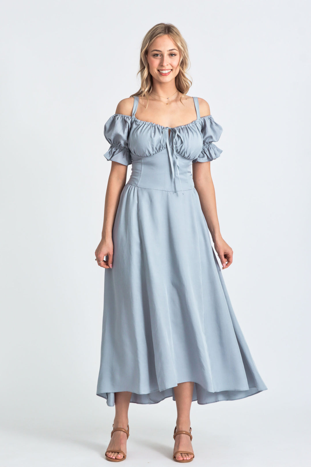 Delilah Soft Blue Dress - Tencel