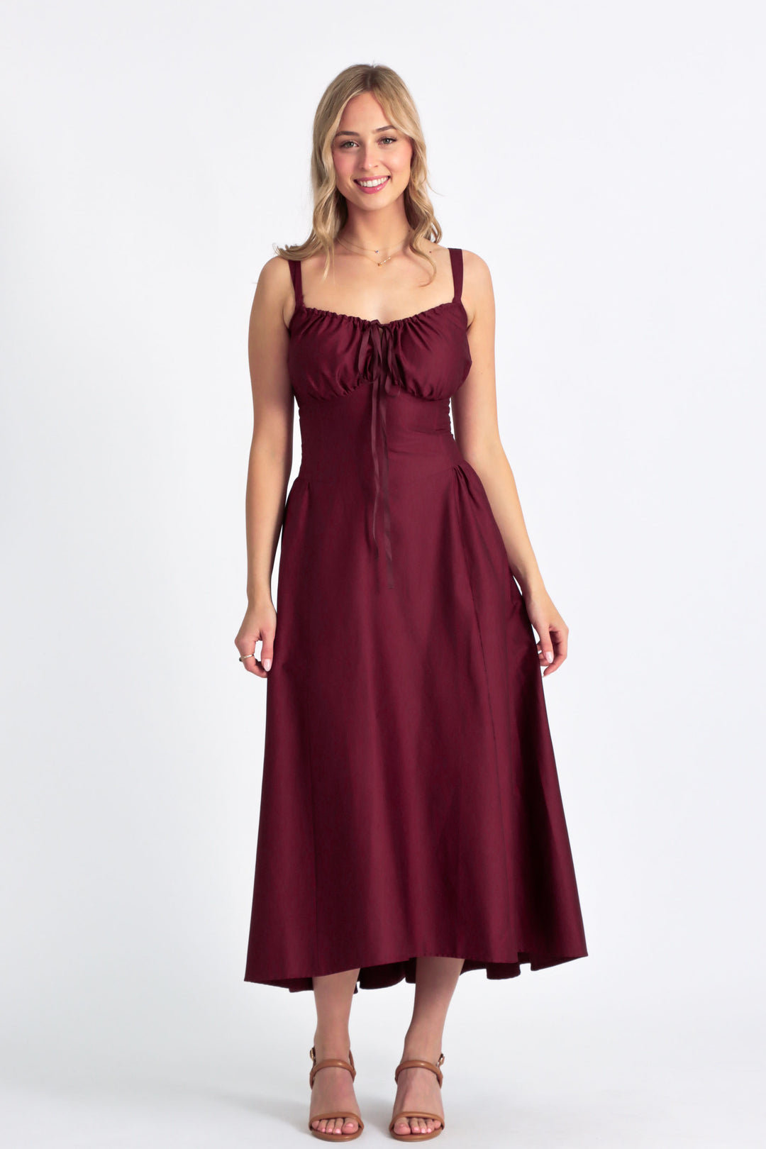 Delilah Plum Dress - Sateen