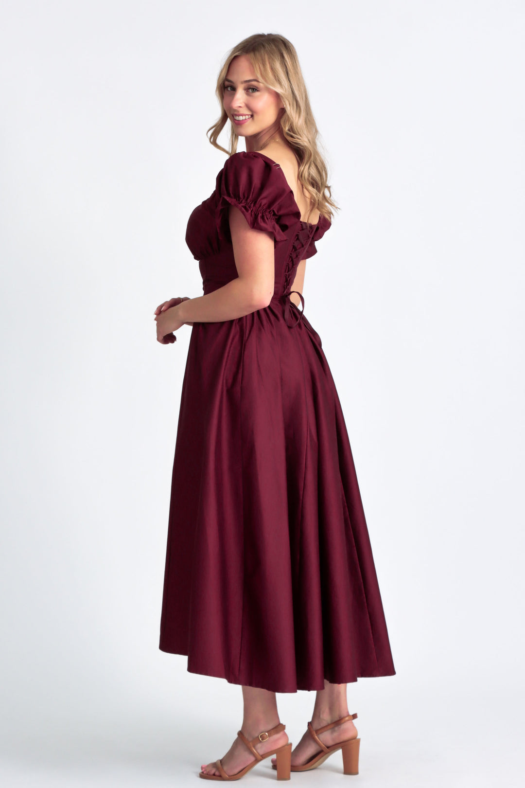 Delilah Plum Dress - Sateen