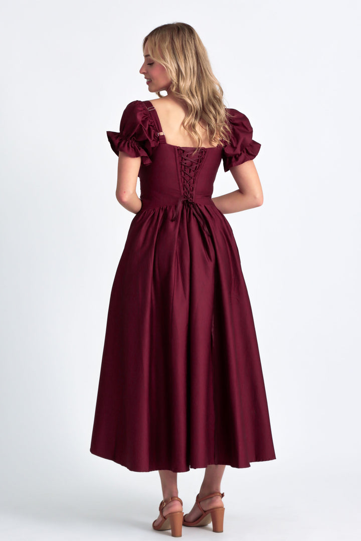 Delilah Plum Dress - Sateen