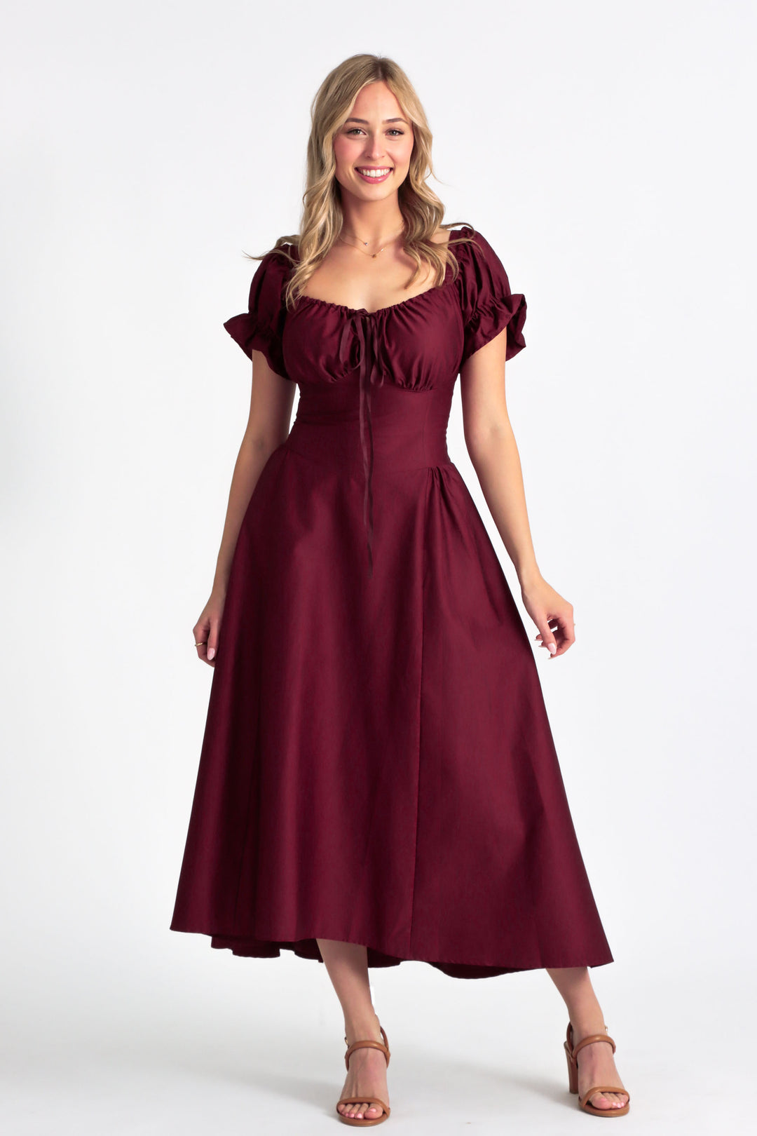 Delilah Plum Dress - Sateen