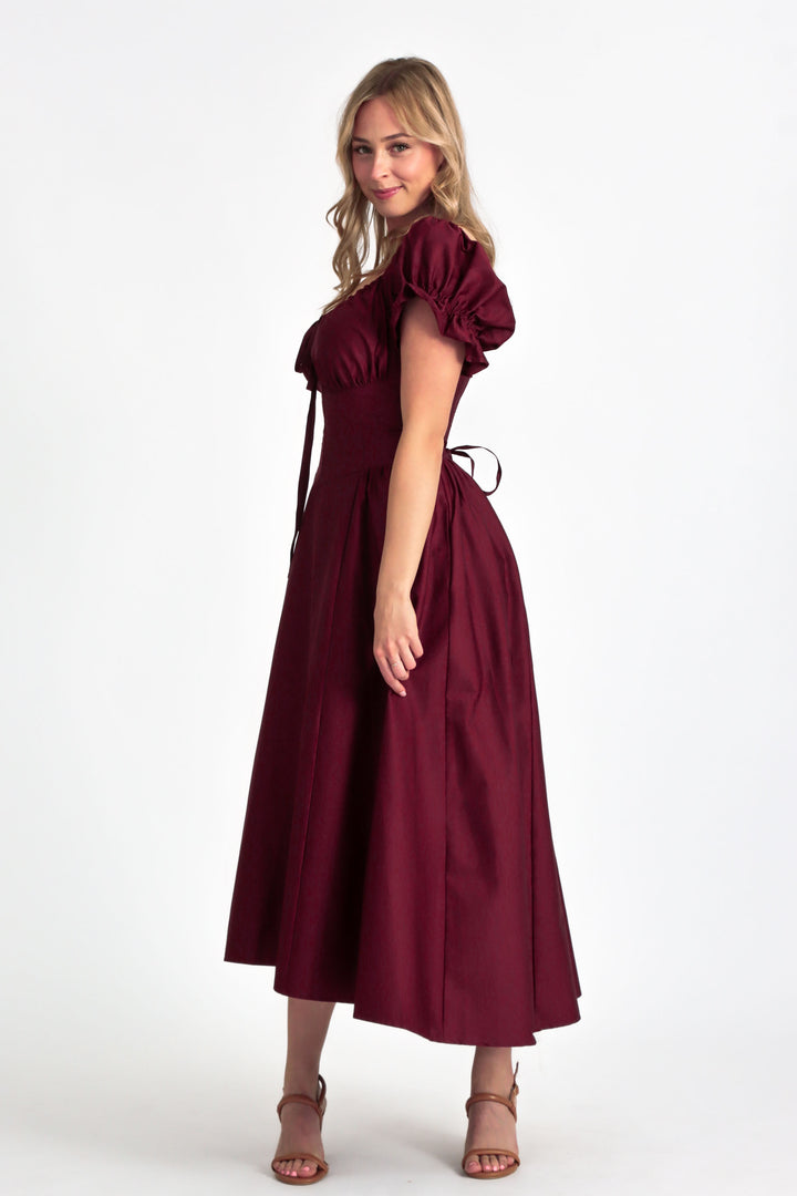 Delilah Plum Dress - Sateen