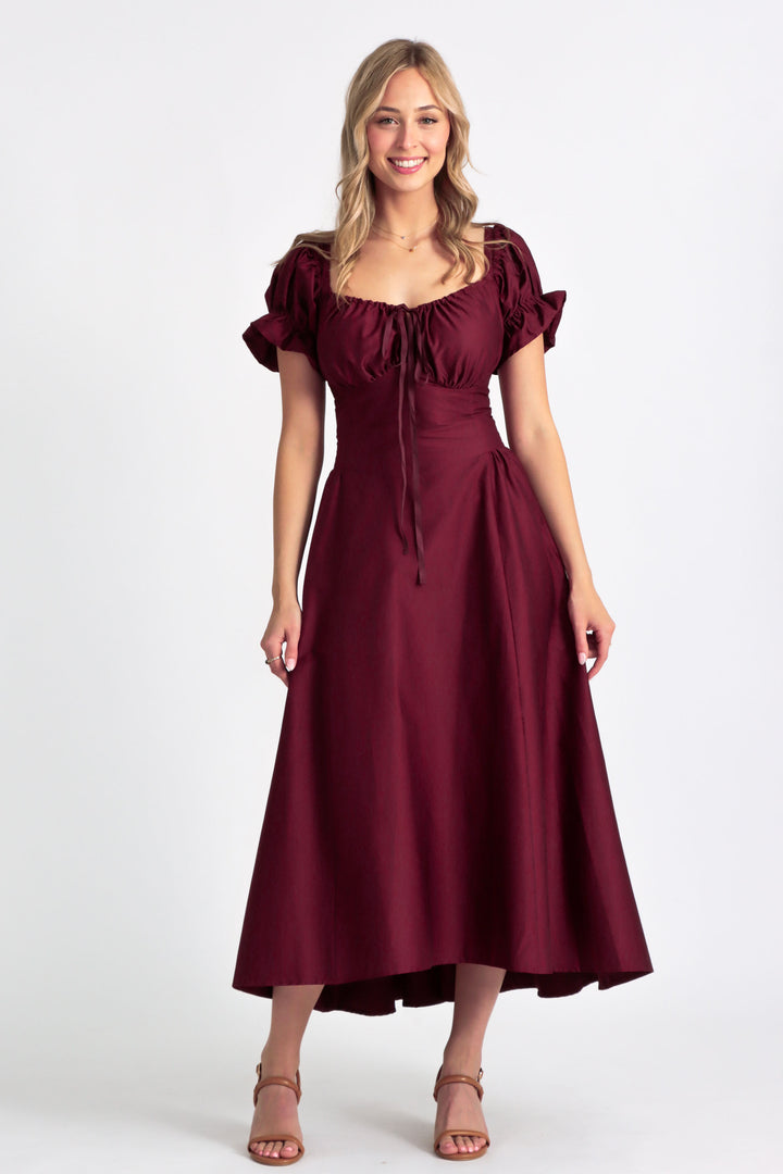 Delilah Plum Dress - Sateen