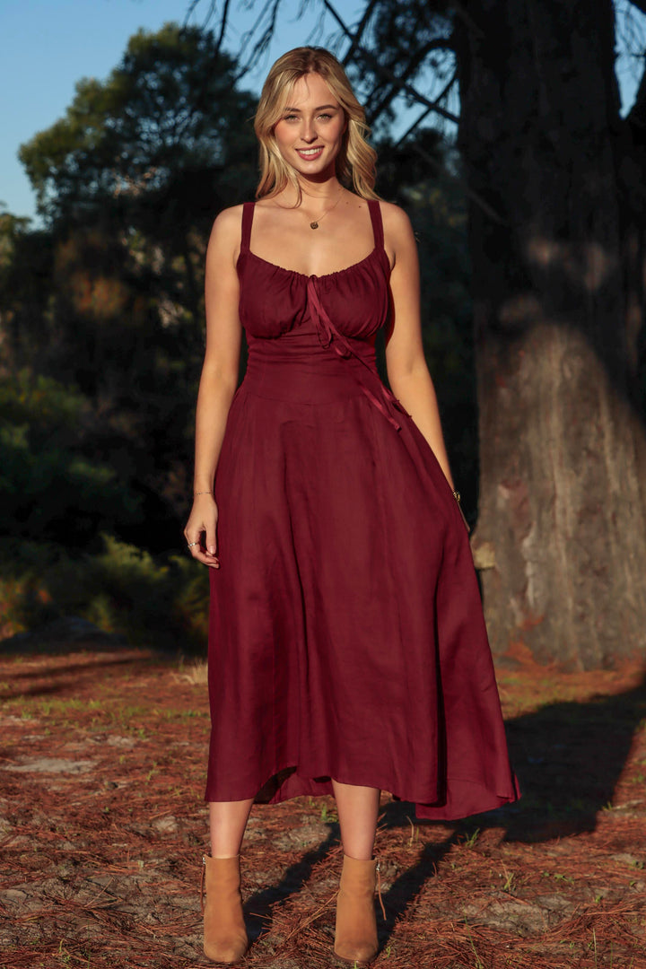 Delilah Plum Dress - Linen