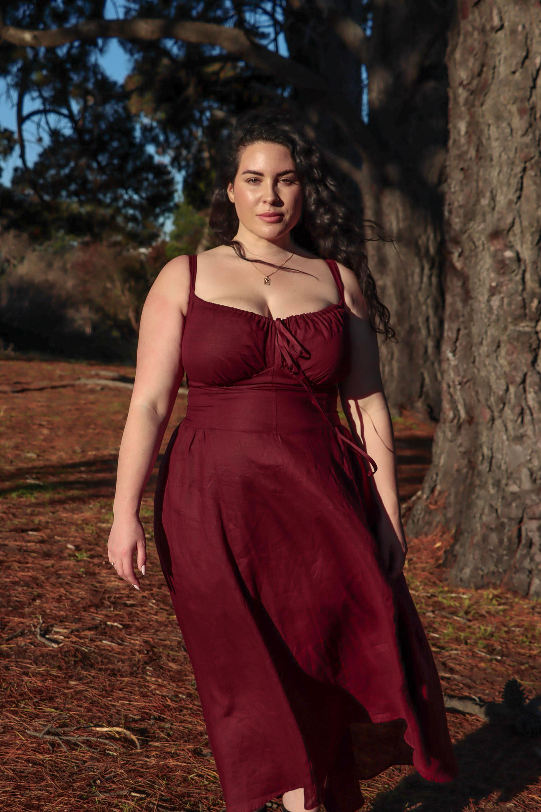 Delilah Plum Dress - Linen