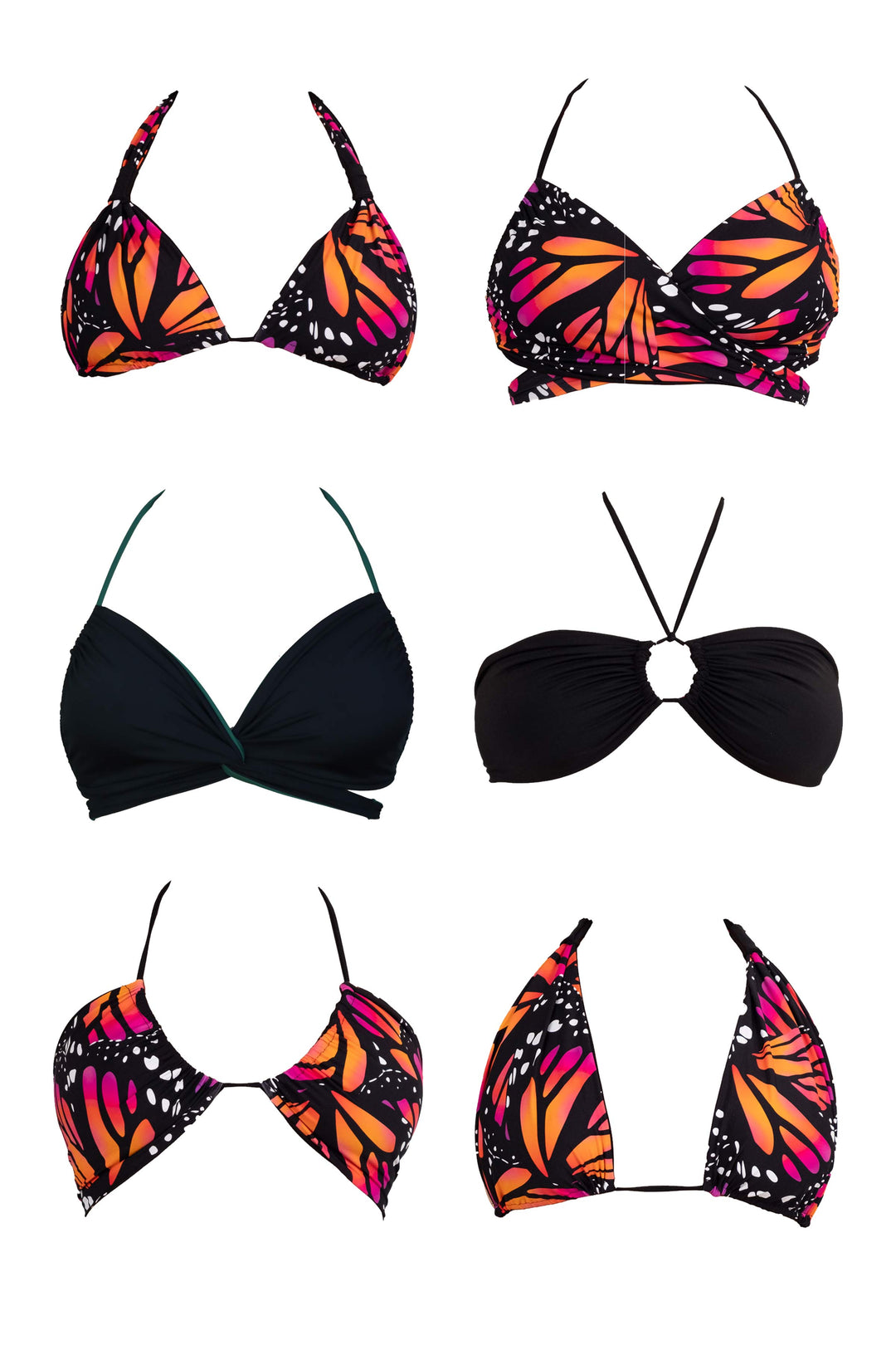 Eva Black & Butterfly Bikini Top