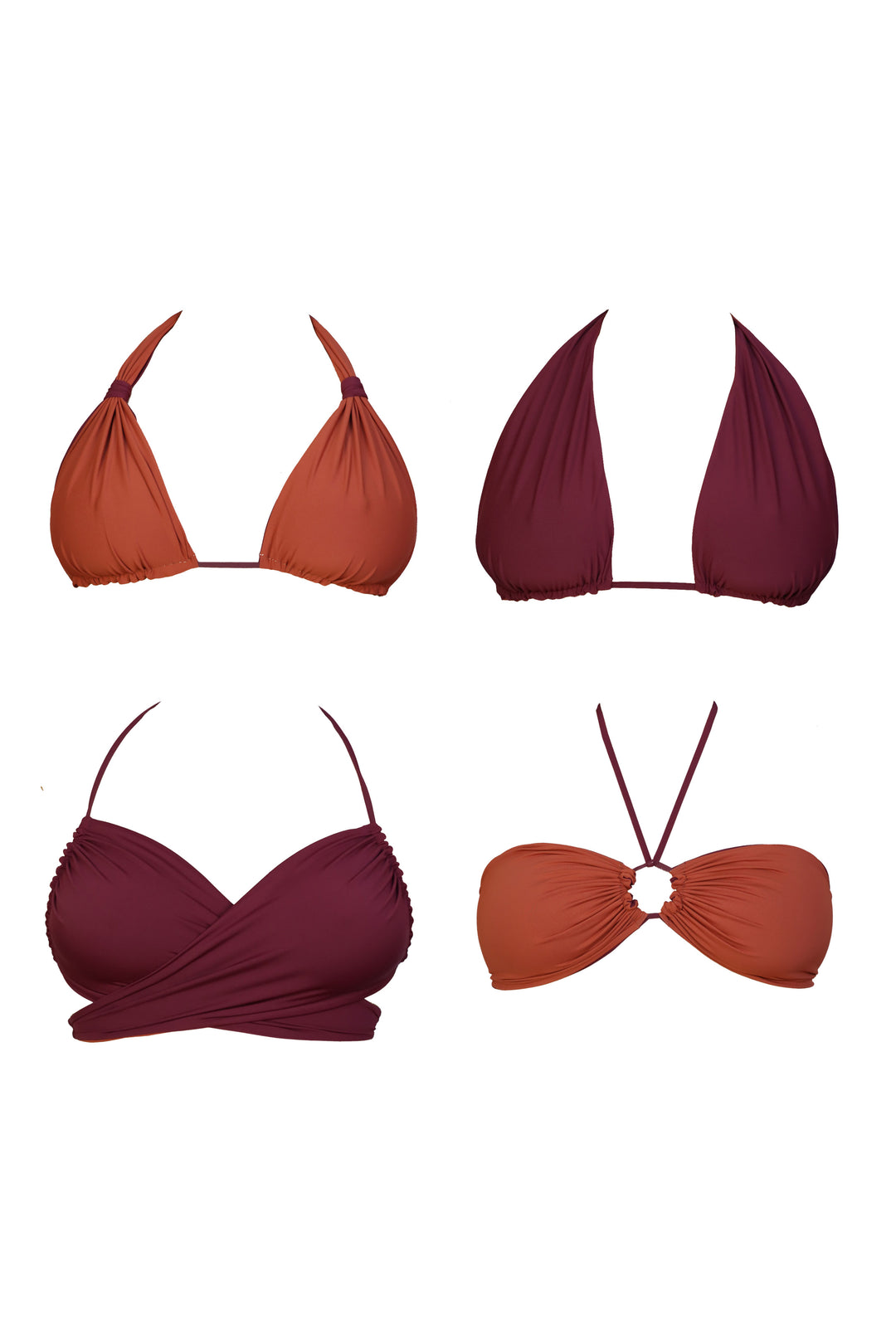 Eva Reversible Bikini Top - Plum / Burnt Sienna