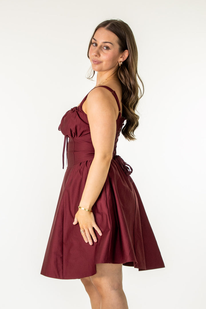 Layla Plum Dress - Sateen