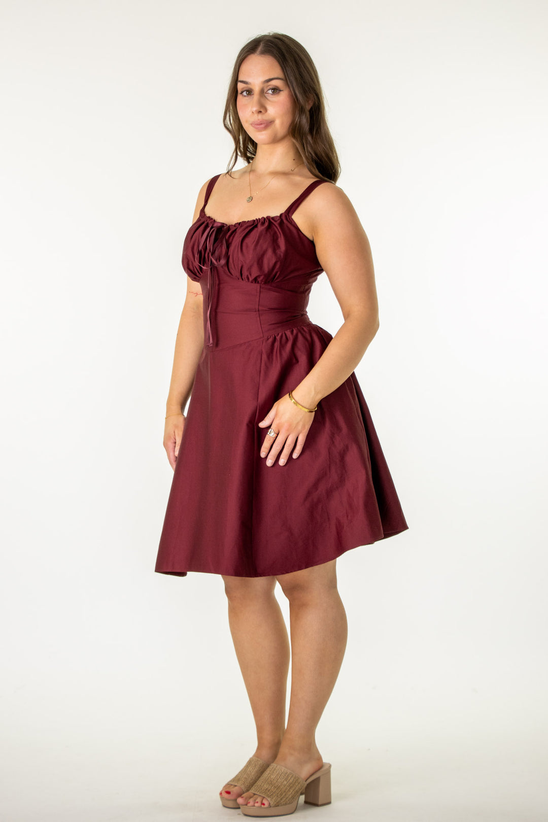 Layla Plum Dress - Sateen